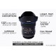 VE1228SFE, objectif grand angle, Monture Sony FE, focale 12mm, ouverture F2.8, mise au point manuelle MF (pas d'autofocus)